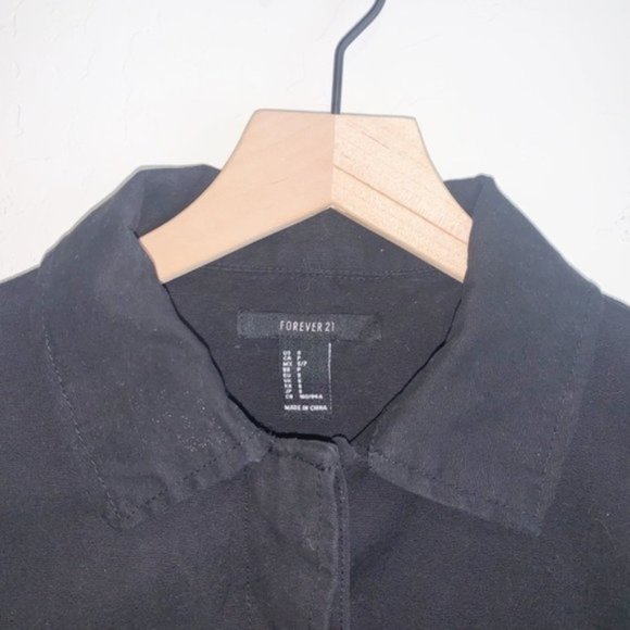Forever21 Black Button Down Jacket - Picture 3 of 4